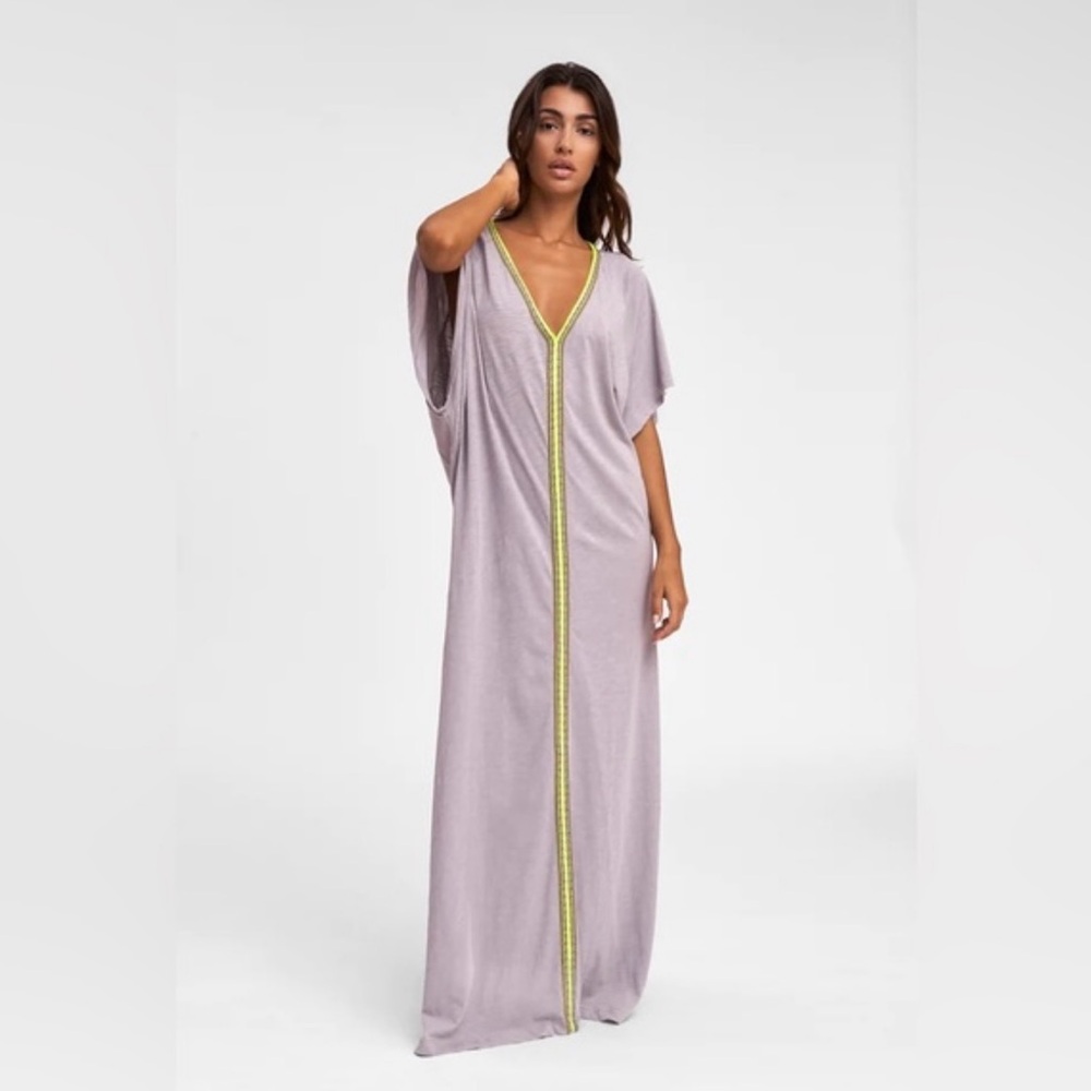 Pitusa Petite Gray Pima Abaya Maxi Dress Coverup Like New